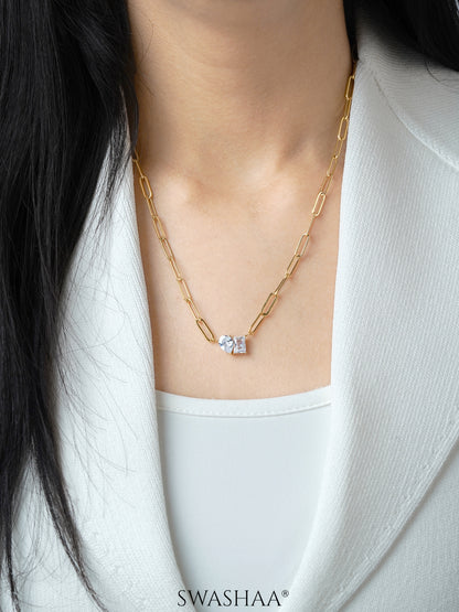 Naila Solitaire 18K Gold Plated Necklace