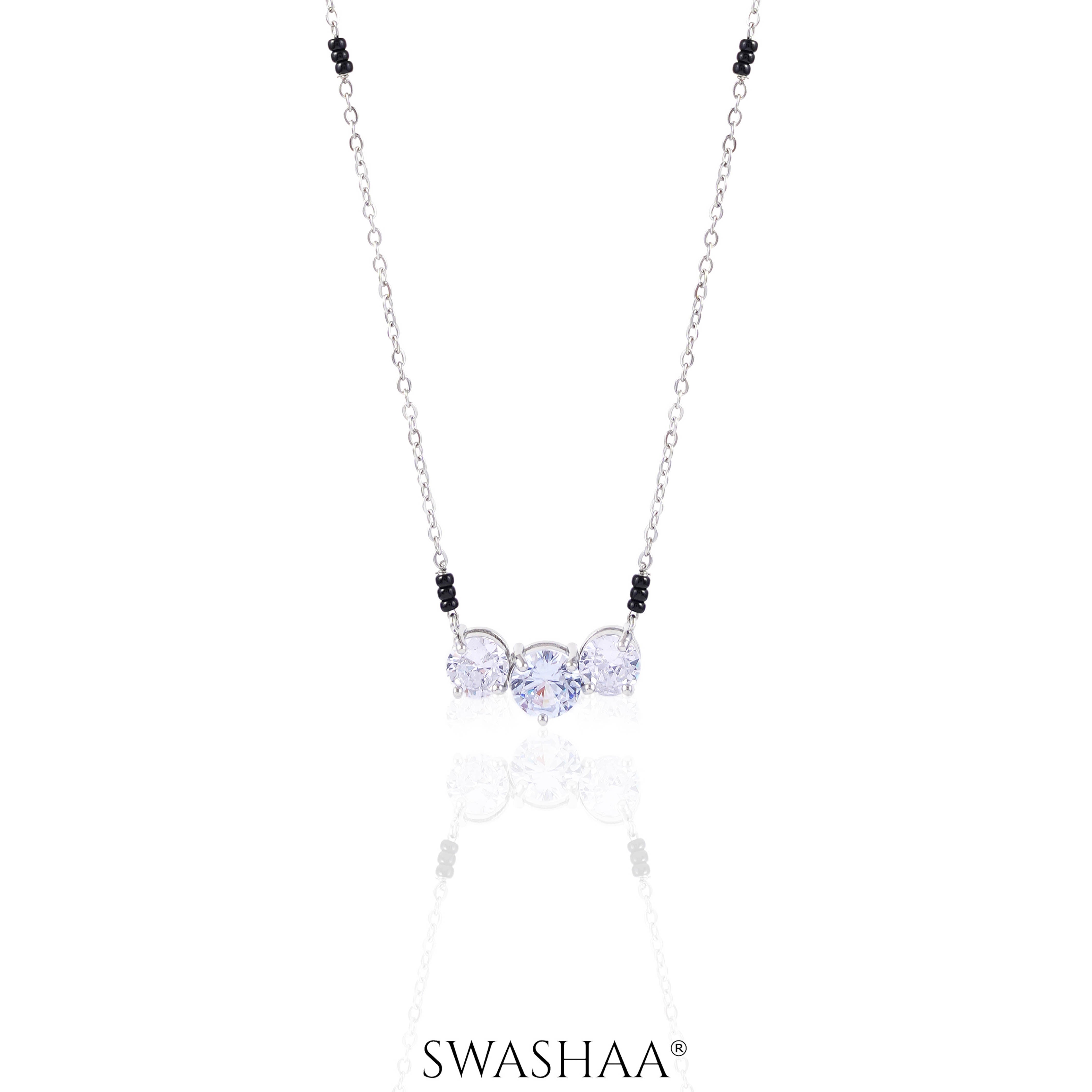 Naksha Solitaire Silver Mangalsutra