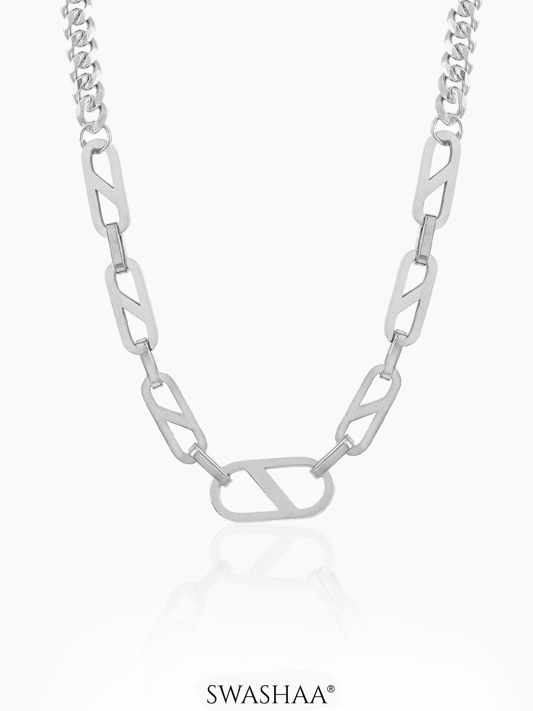 Namen Angular Hollow Links Silver Men's Chain
