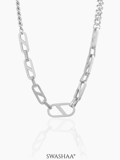 Namen Angular Hollow Links Silver Men's Chain