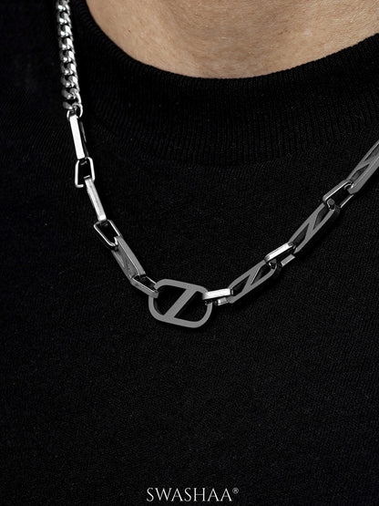 Namen Angular Hollow Links Silver Men's Chain