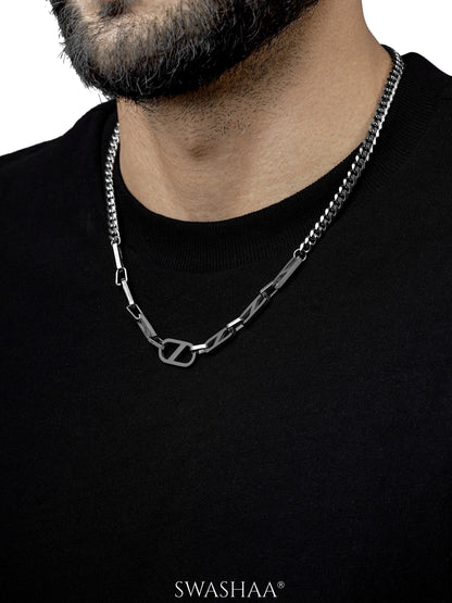 Namen Angular Hollow Links Silver Men's Chain