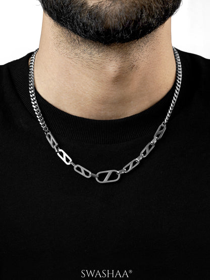 Namen Angular Hollow Links Silver Men's Chain