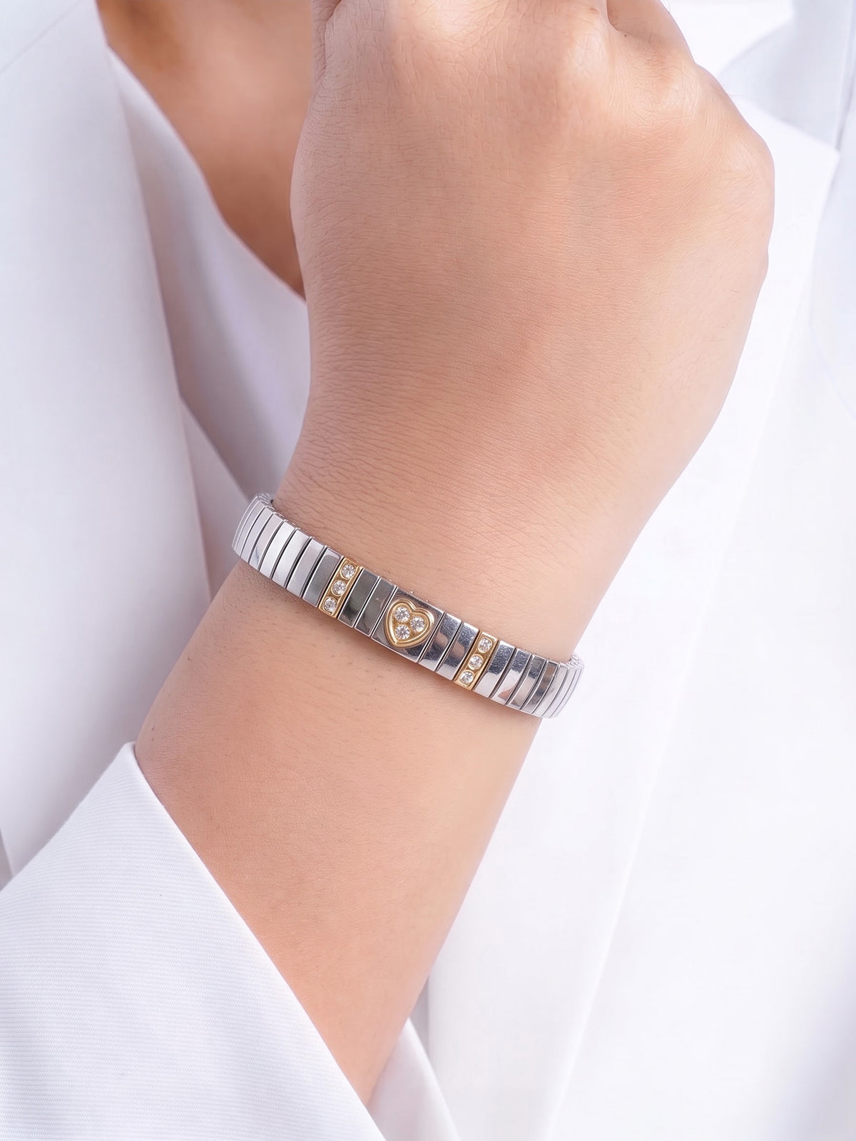 Natalie Heart Diamond Silver - 18K Gold Plated Women's Loose Bracelets
