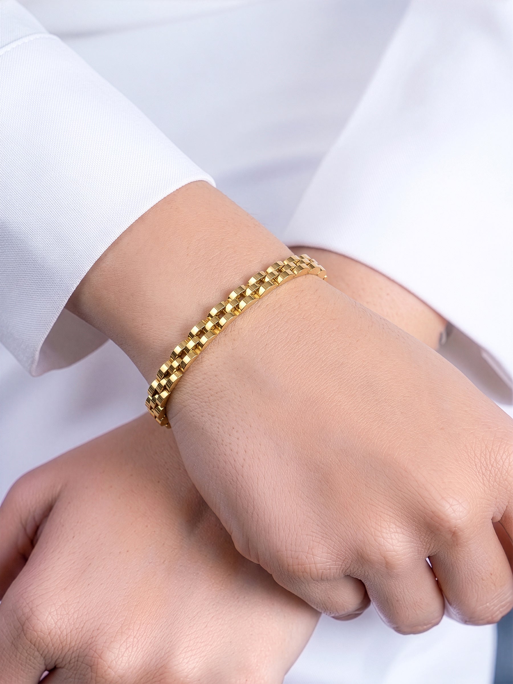 Navika Link 18K Gold Plated Watch Band Bracelet - Swashaa