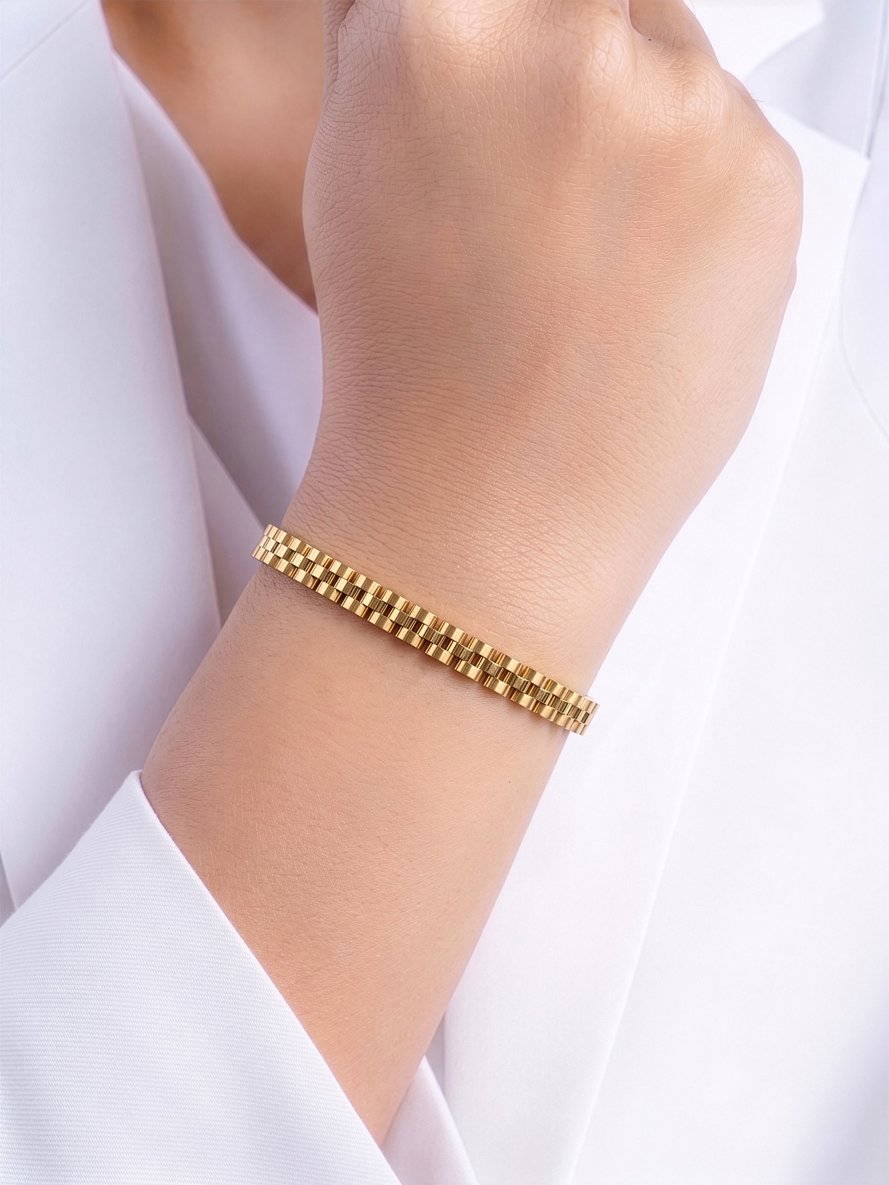 Navika Link 18K Gold Plated Watch Band Bracelet - Swashaa