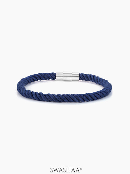 Navy Twisted Men's Rope Bracelet