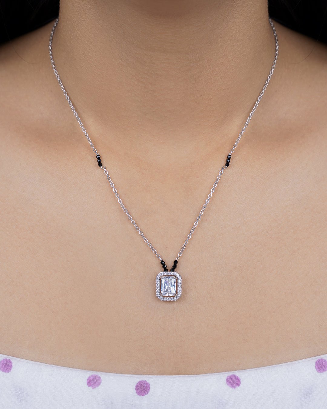 Nayaa Solitaire Silver Mangalsutra
