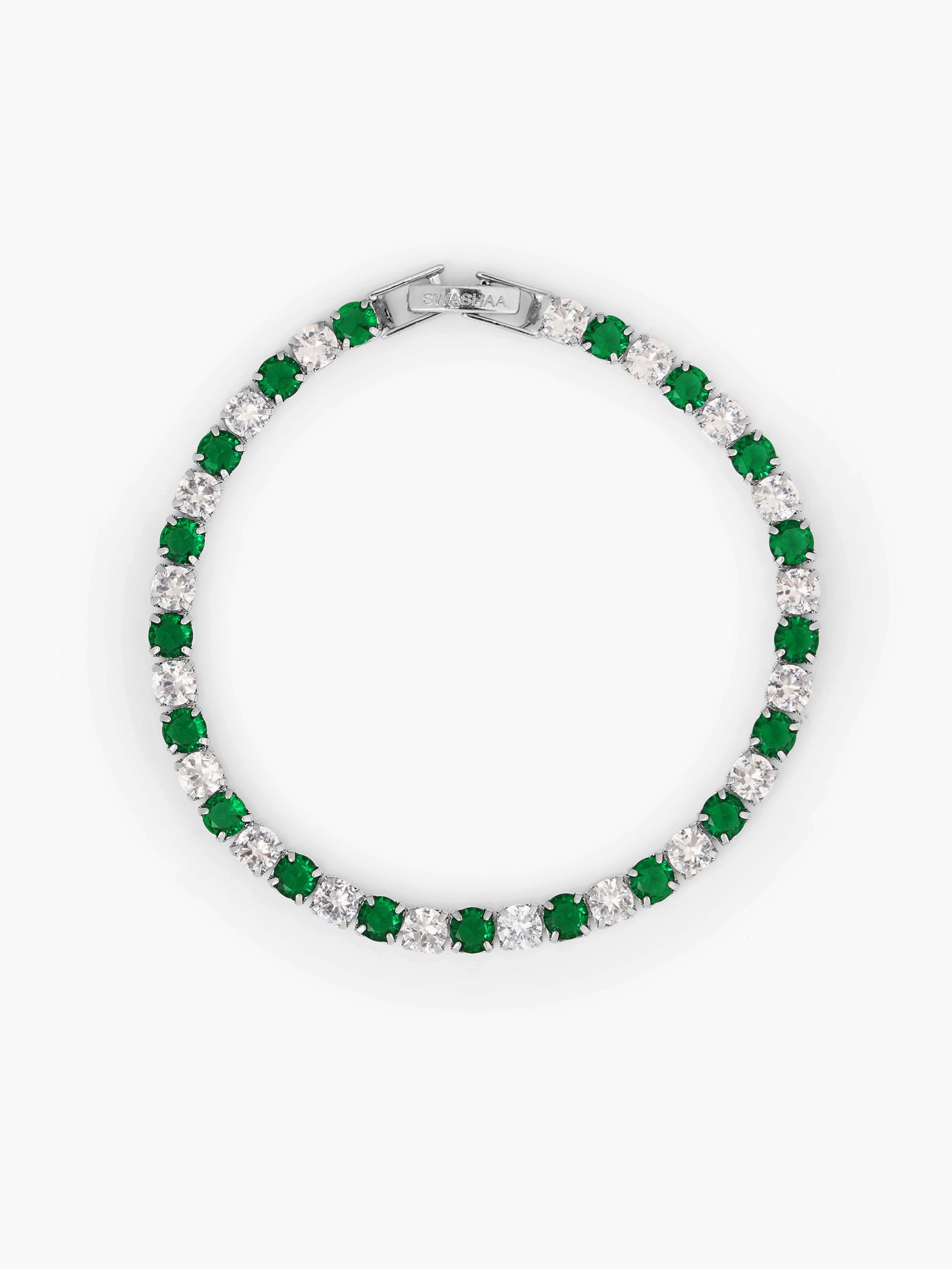 Nayelle Green White Silver Diamond  Rakhi