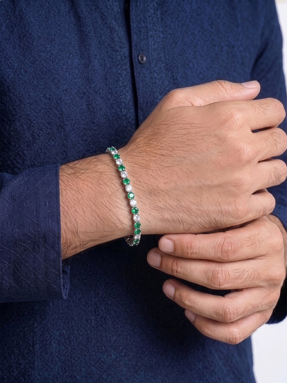 Nayelle Green White Silver Diamond  Rakhi