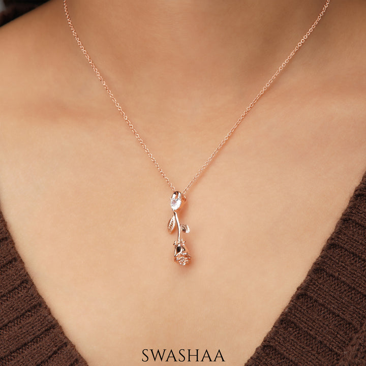 Solitaire Rose Necklace