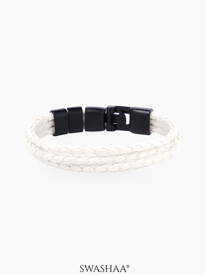 Neo White Men's Leather Bracelet