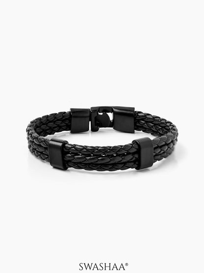 Neo Black Men's Leather Bracelet
