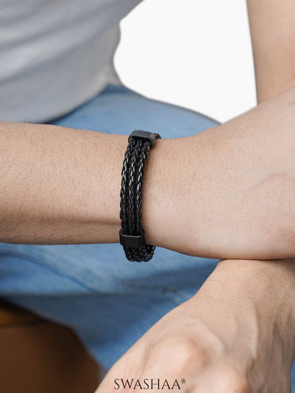 Neo Black Men's Leather Bracelet