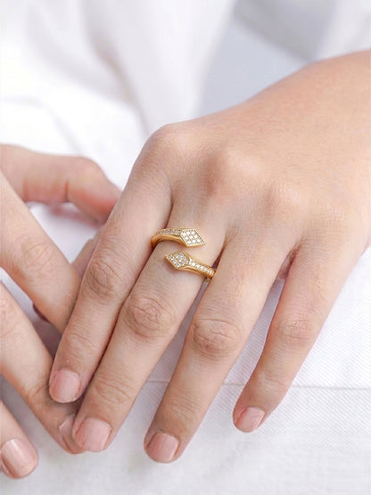 Nerella Diamond 18K Gold Plated Women's Ring - Swashaa