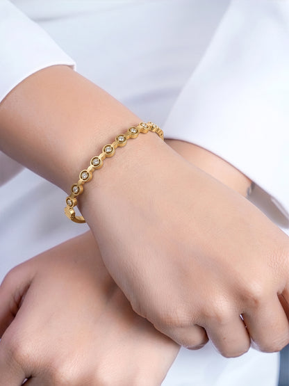 Nerina Diamond 18K Gold Tone Plated Women's Band Bracelet
