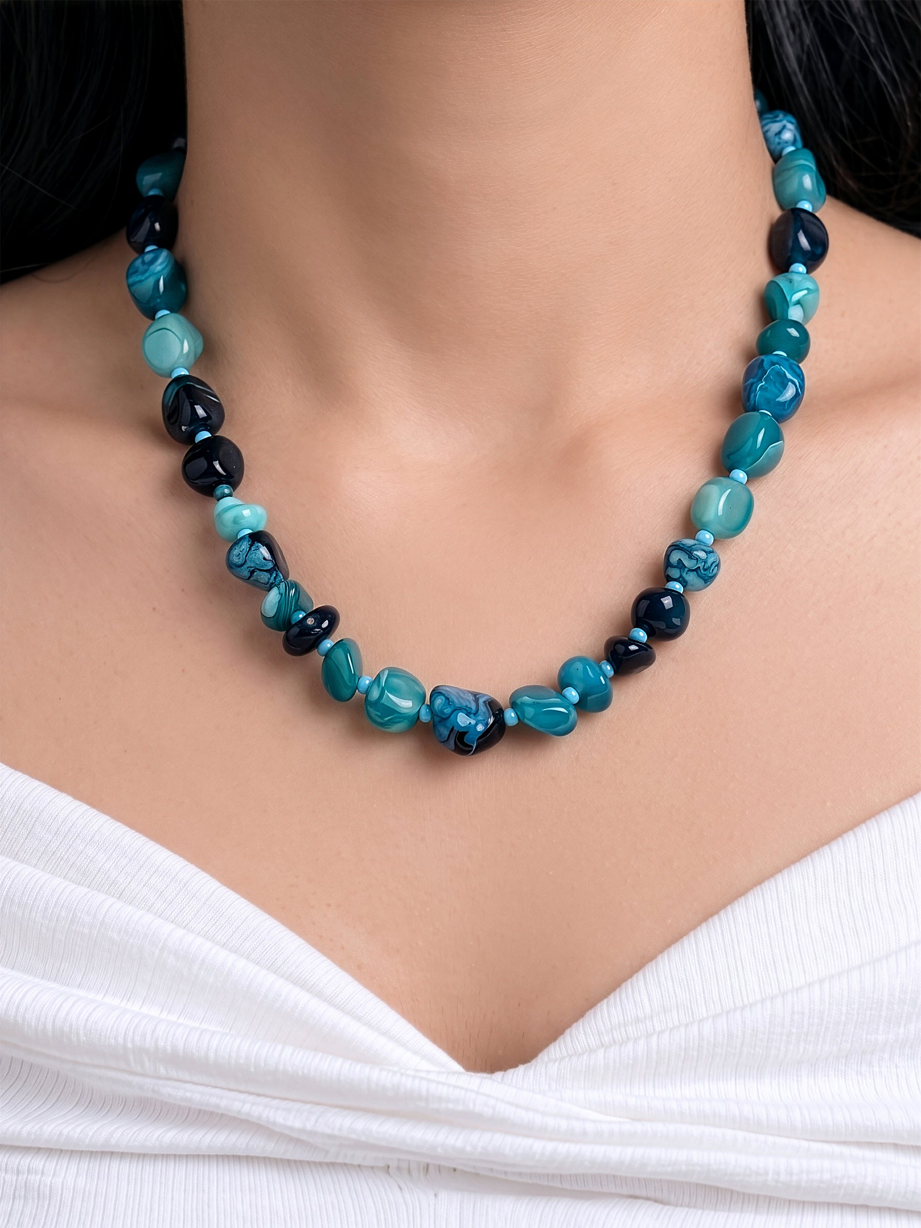 Nerissa Blue Women’s Beaded Necklace