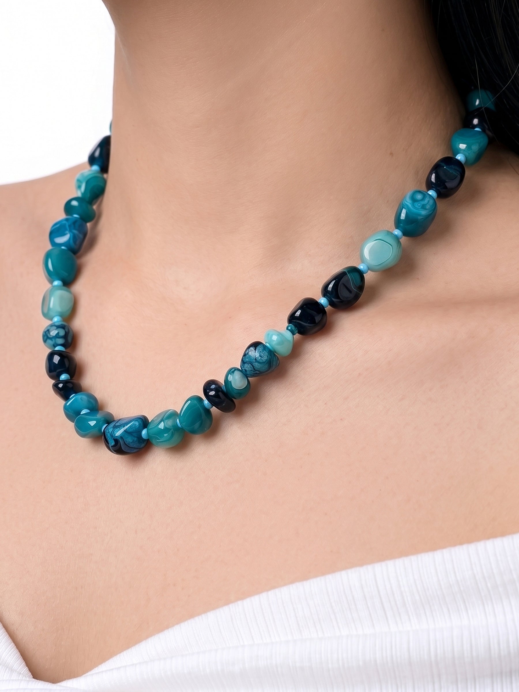 Nerissa Blue Women’s Beaded Necklace