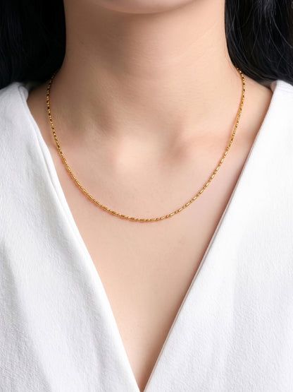 Neruva Beaded Bar Link 18K Gold Plated Women's Chains