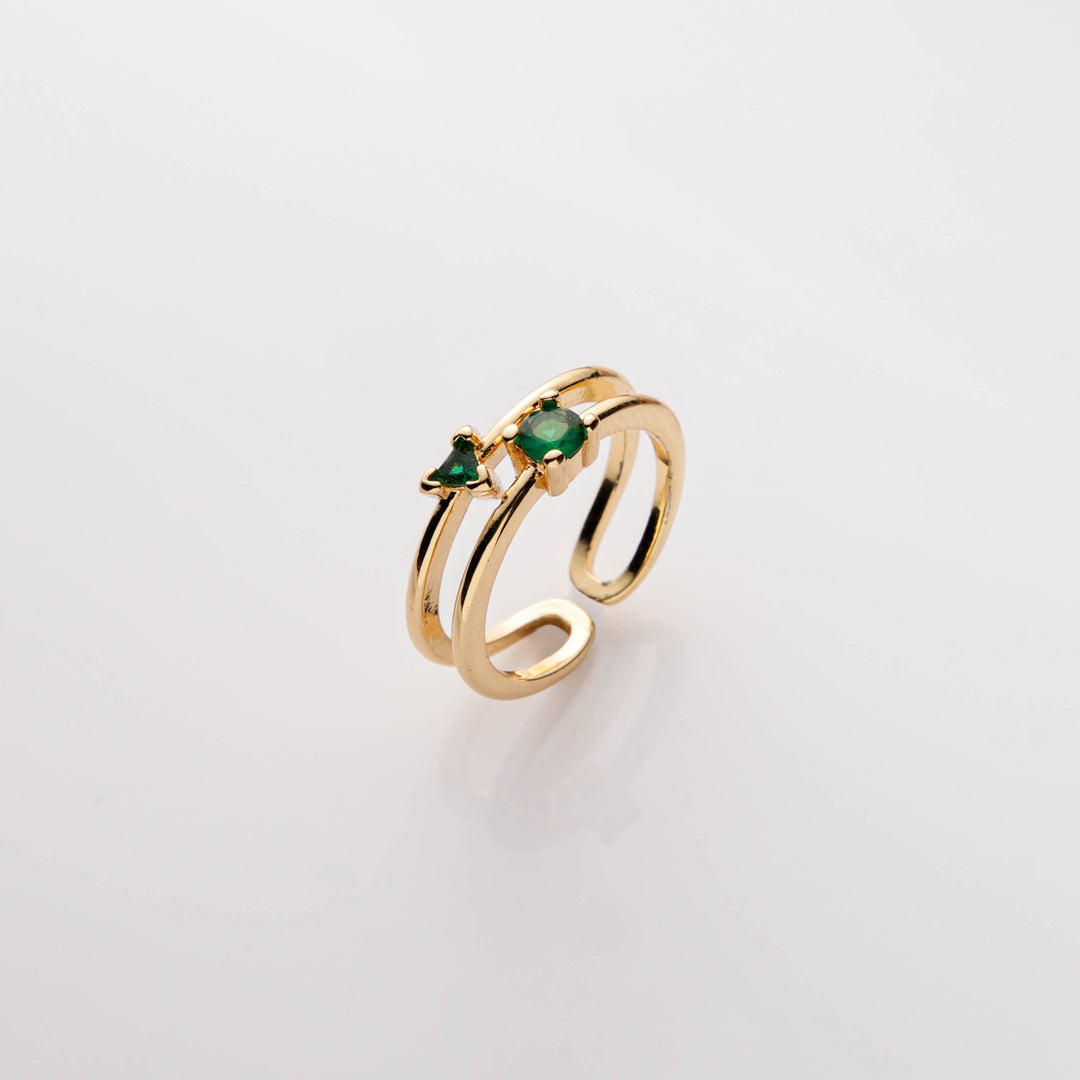 Nia Emarald 18K Gold Plated Ring