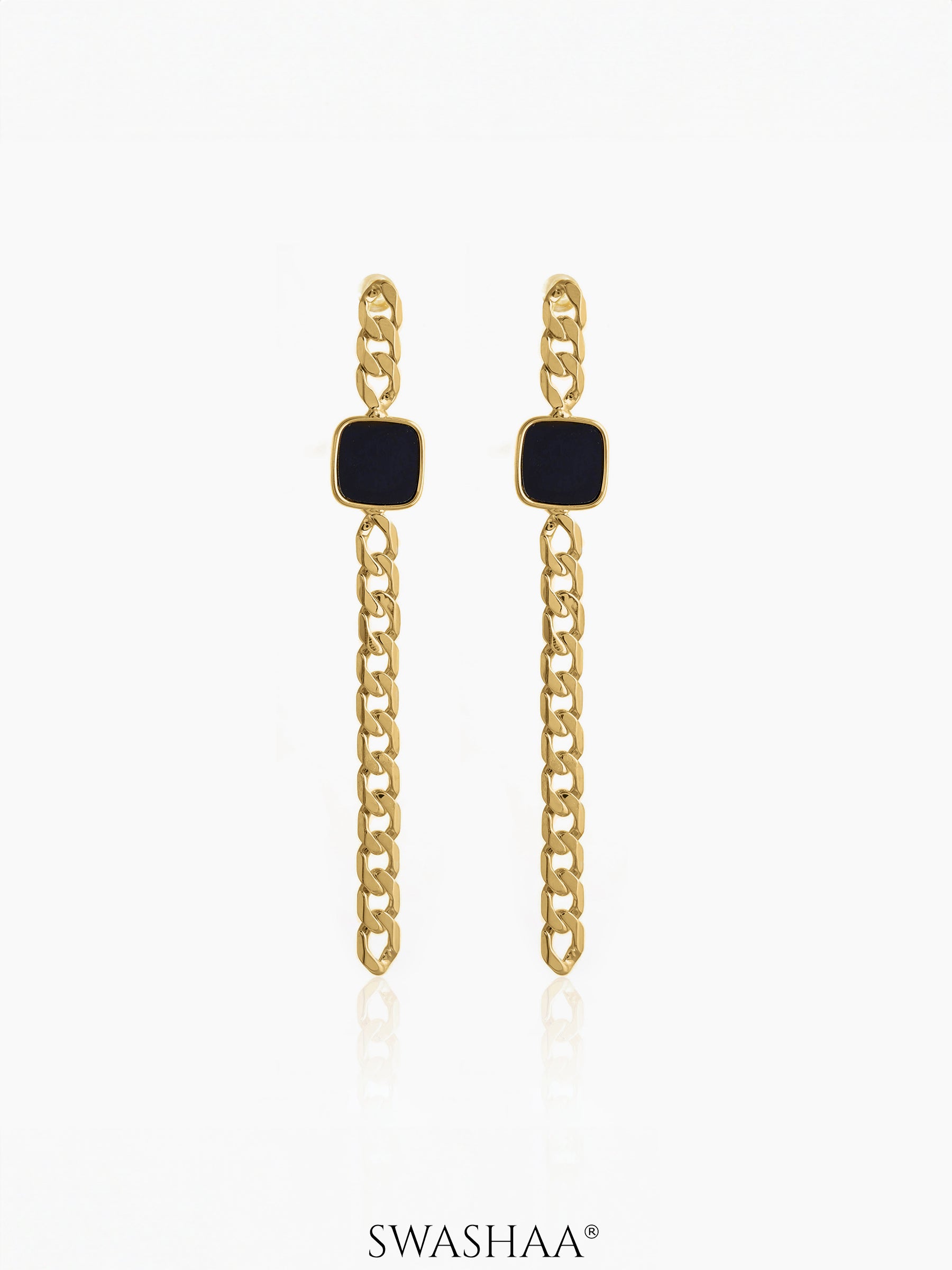 Nichole Chain 18K Gold Plated Earrings