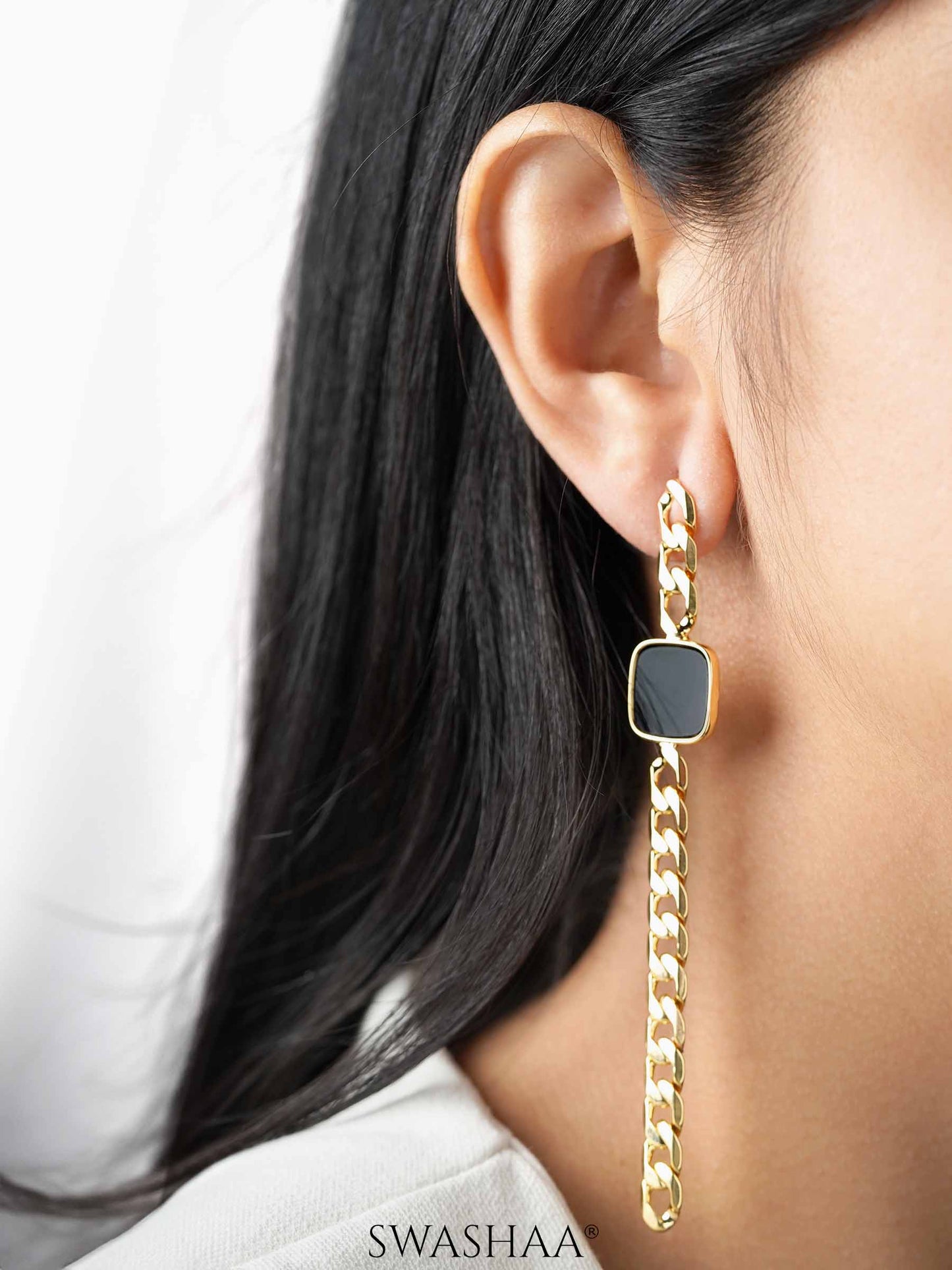 Nichole Chain 18K Gold Plated Earrings
