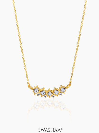 Nihaya Square-Cut Charm 18K Gold Plated Necklace