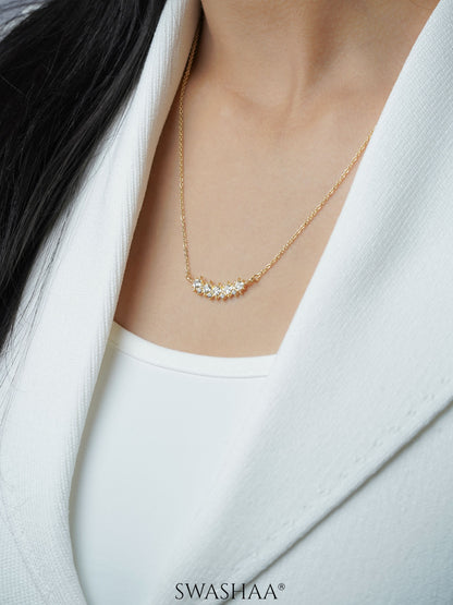 Nihaya Square-Cut Charm Rosegold Necklace