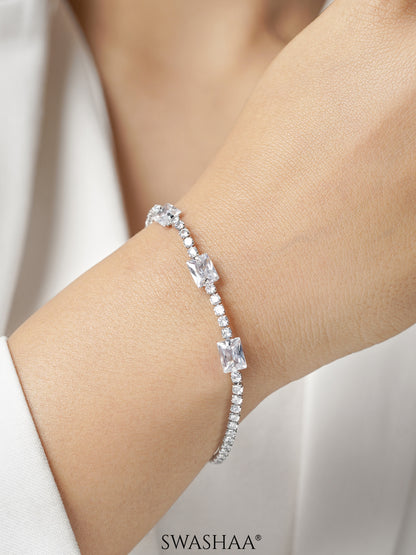 Nikolina Silver Diamond Tennis Loose Bracelet
