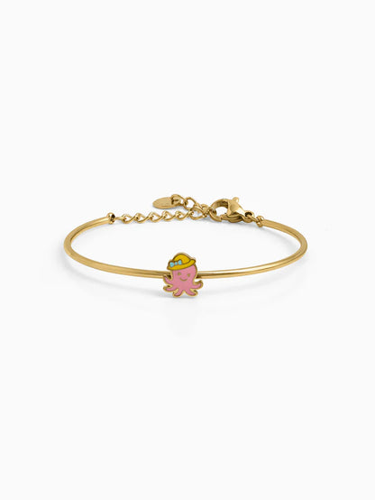 Nimi Octo Charm 18K Gold Plated Kid's Cuff Kada Bracelet 