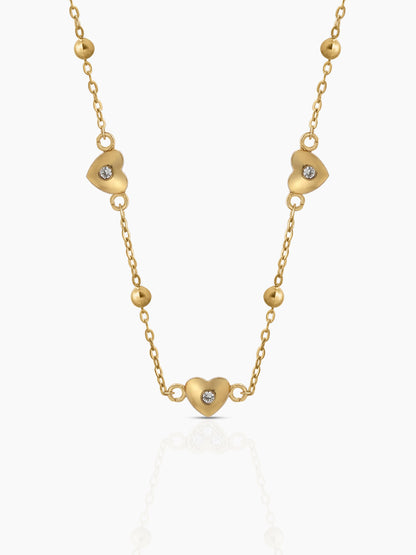 Nira Diamond Heart Charms 18K Gold Plated Women's Chain Pendant Necklace