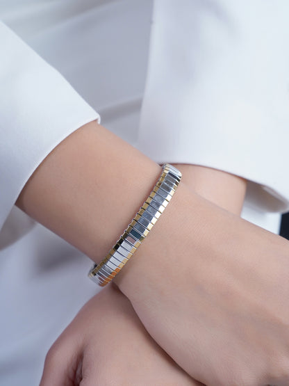 Nirahh Two-Tone Women's Watch Belt Silver Loose Bracelet