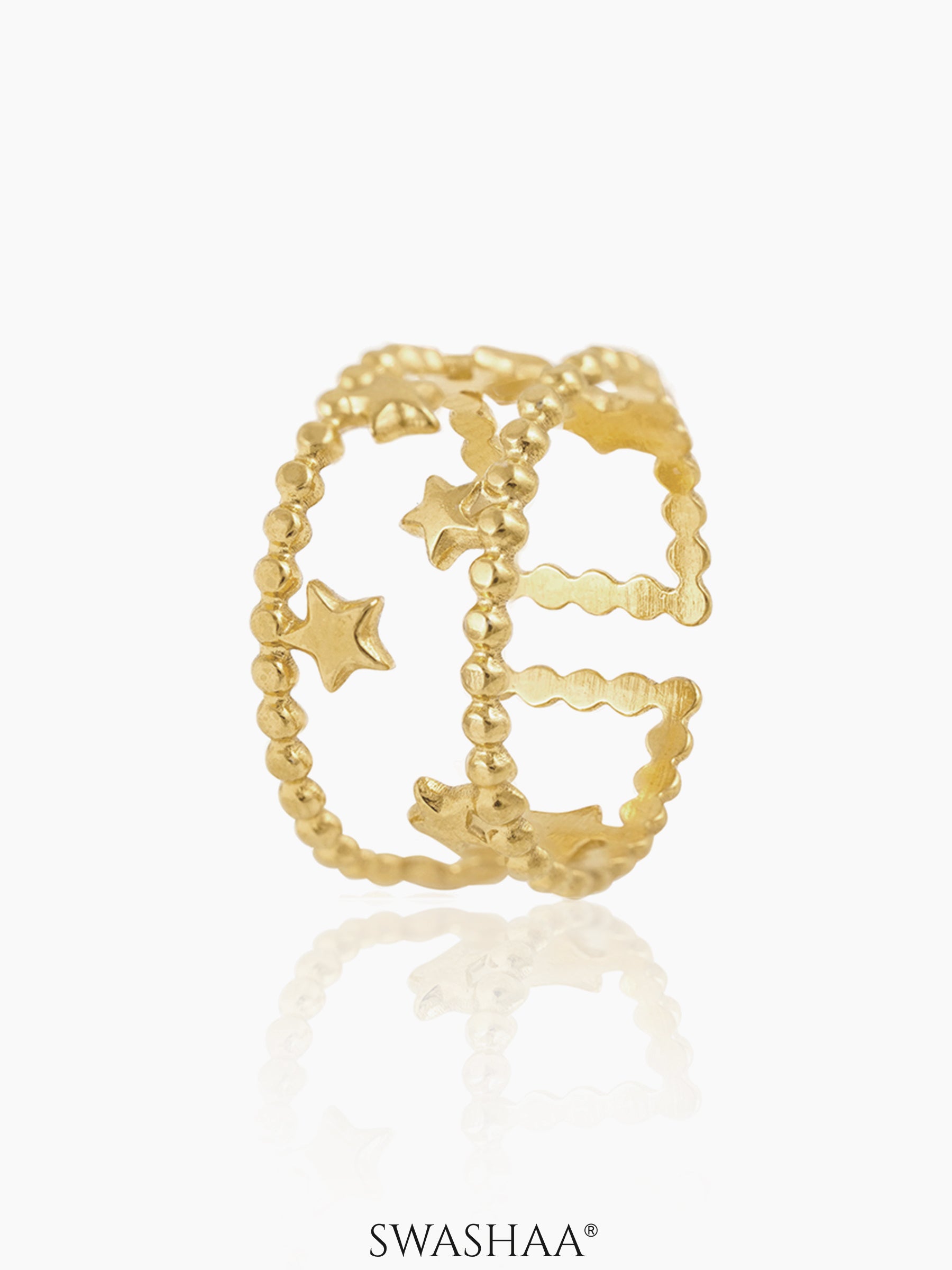 Nitara Star Cutouts 18K Gold Plated Ring