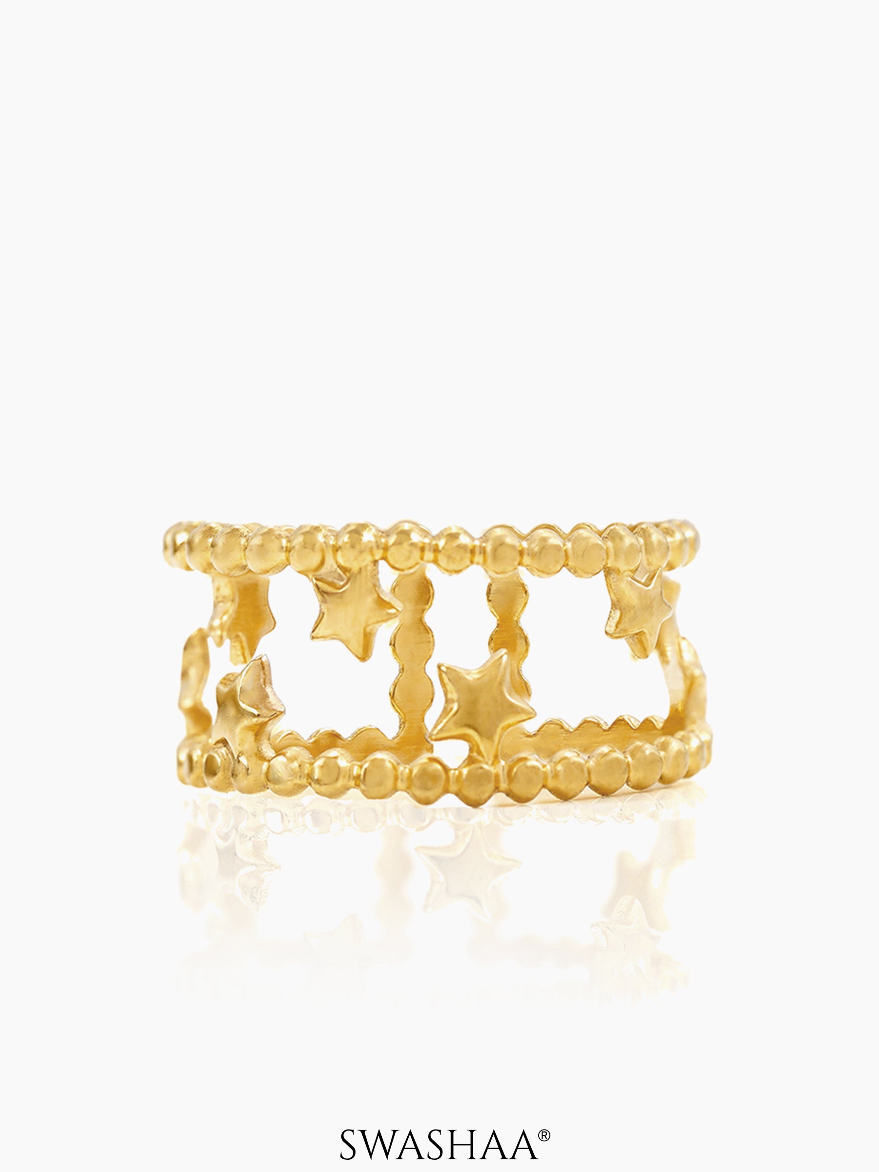 Nitara Star Cutouts 18K Gold Plated Ring