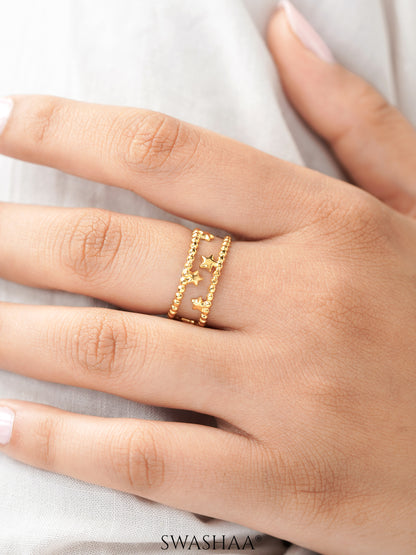 Nitara Star Cutouts 18K Gold Plated Ring