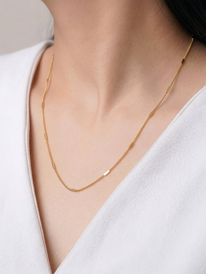 Noelle Silhouette Minimal 18K Gold Plated Women's Chain