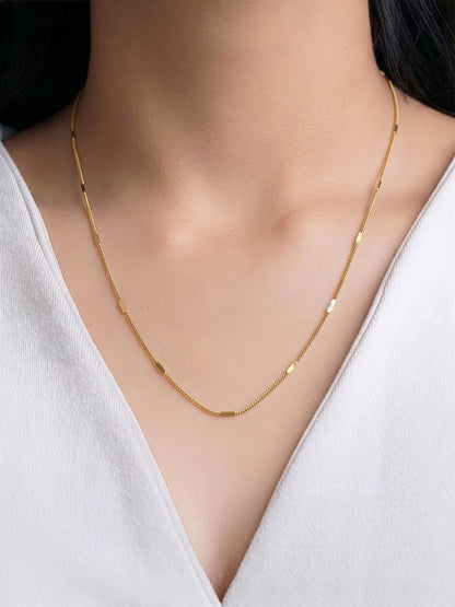 Noelle Silhouette Minimal 18K Gold Plated Women's Chain