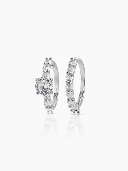Nora Set Of 2 Silver Diamond Solitaire Women's Ring