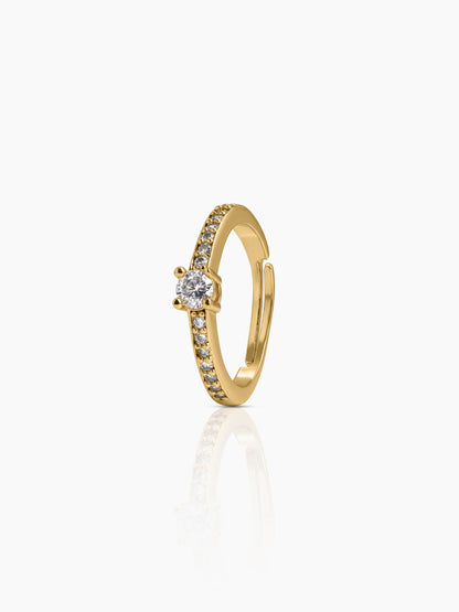 Norelle Solitaire 18K Gold Plated Women's Ring - Swashaa
