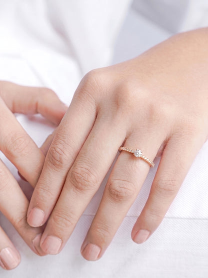 Norelle Solitaire 18K Gold Plated Women's Ring - Swashaa