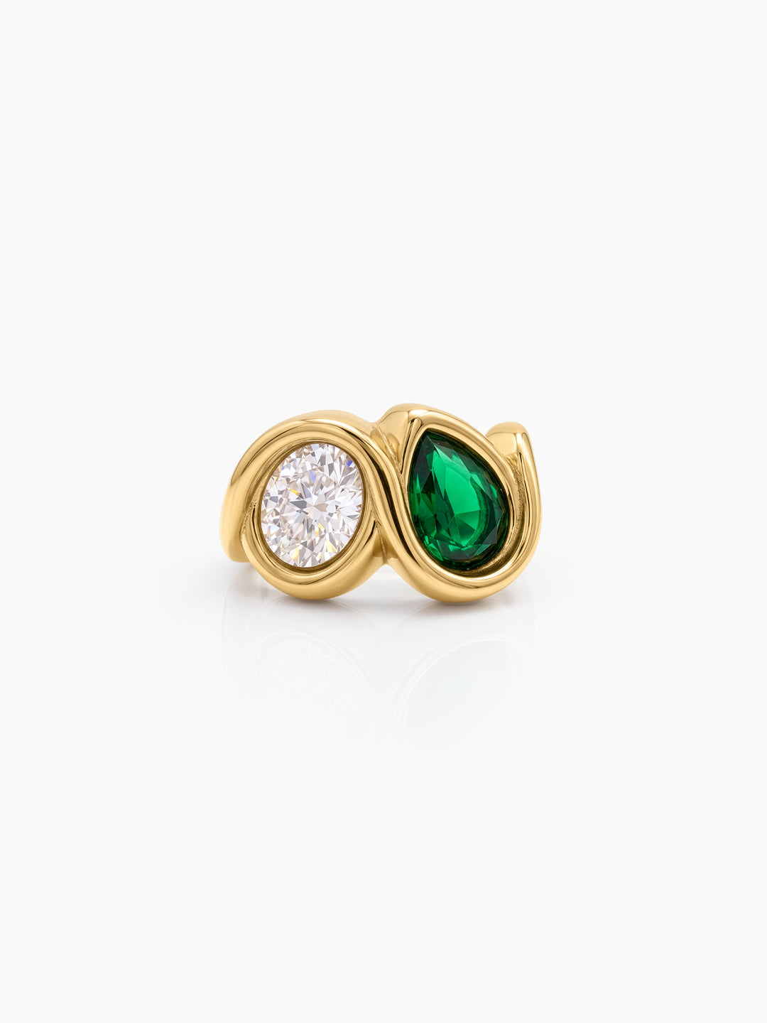 Noretta Green - White Diamond 18K Gold Plated Women's Ring