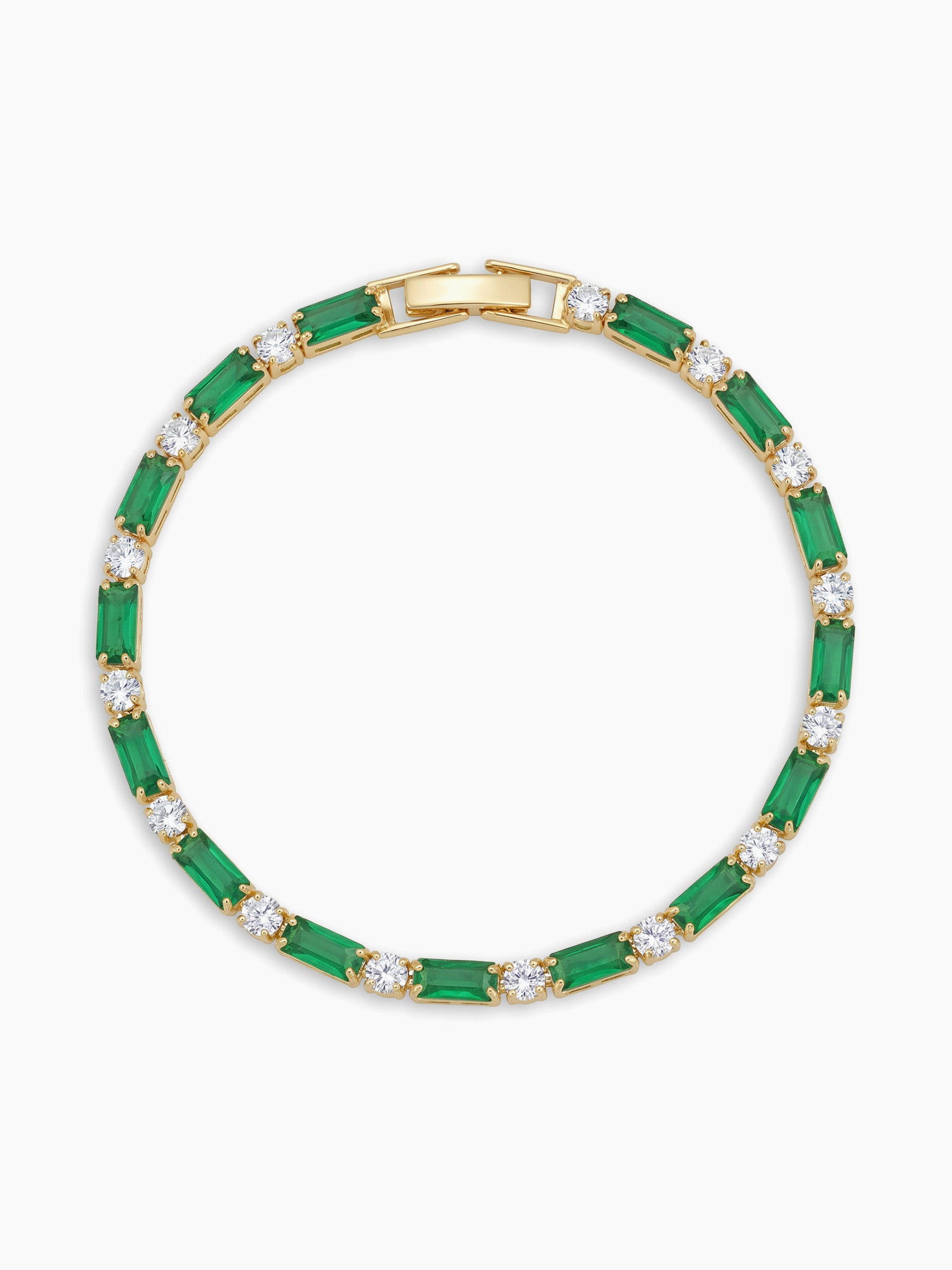 Norin Green - 18K Gold Plated Diamond Solitaire Men's Tennis Loose Bracelet