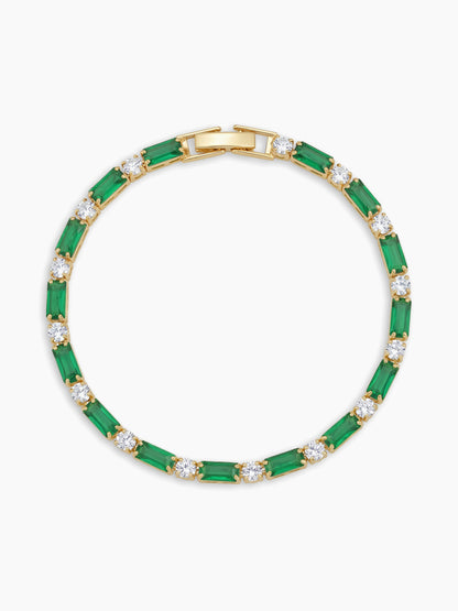 Norin Green - 18K Gold Plated Diamond Solitaire Men's Tennis Loose Bracelet