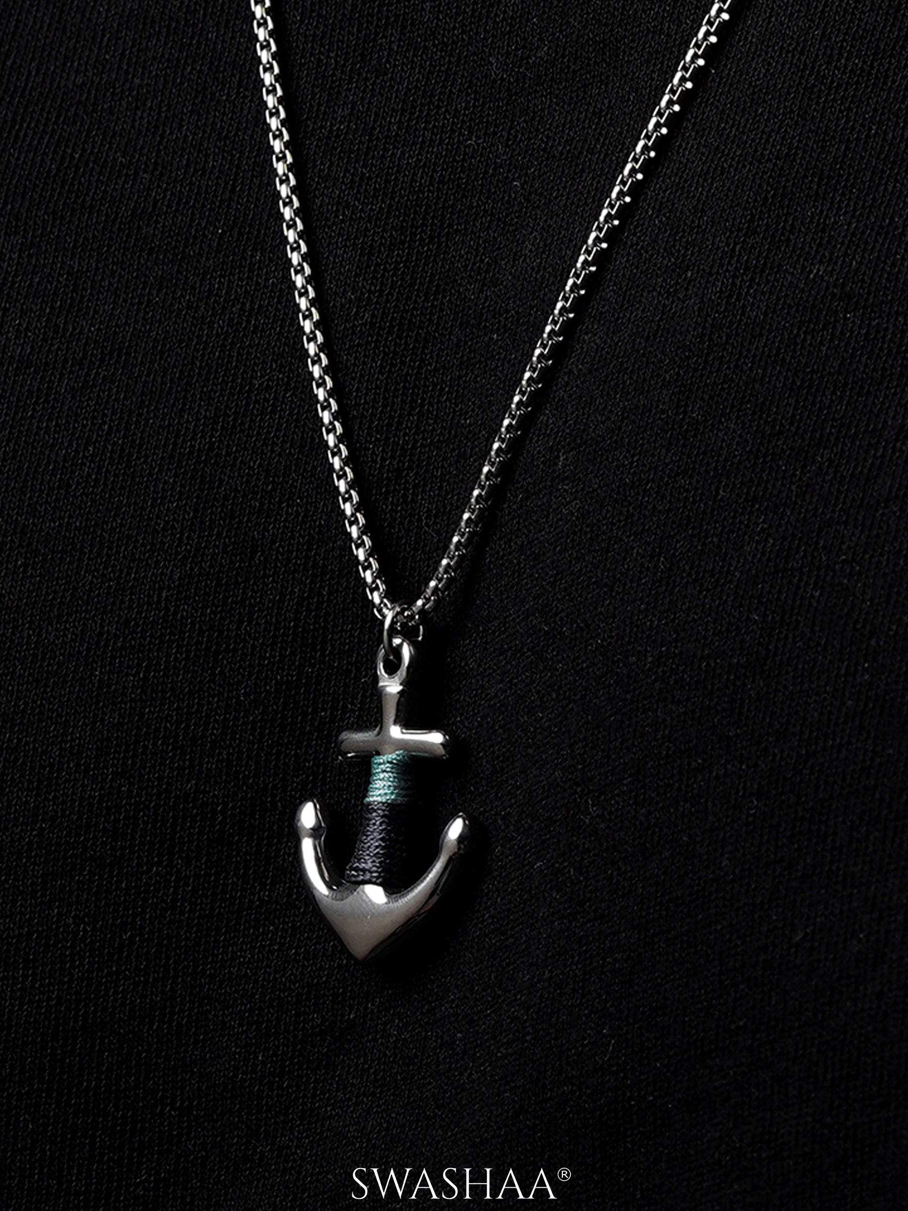 Noro Anchor Silver Men's Chain Pendant
