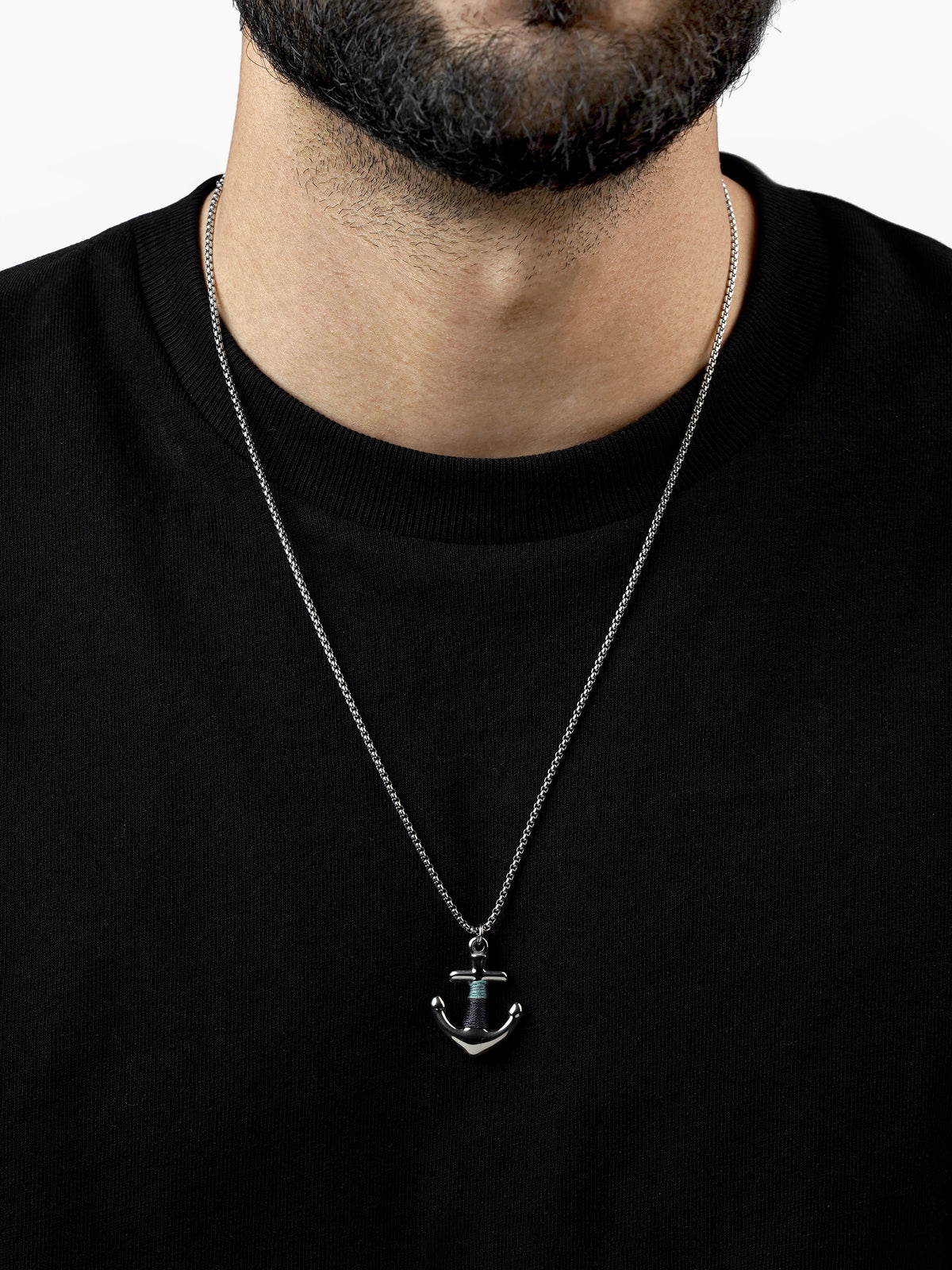 Noro Anchor Silver Men's Chain Pendant
