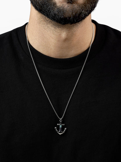 Noro Anchor Silver Men's Chain Pendant
