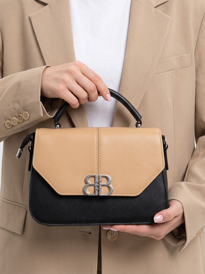 Novira Caremal - Black Leather Sling Bag - Swashaa
