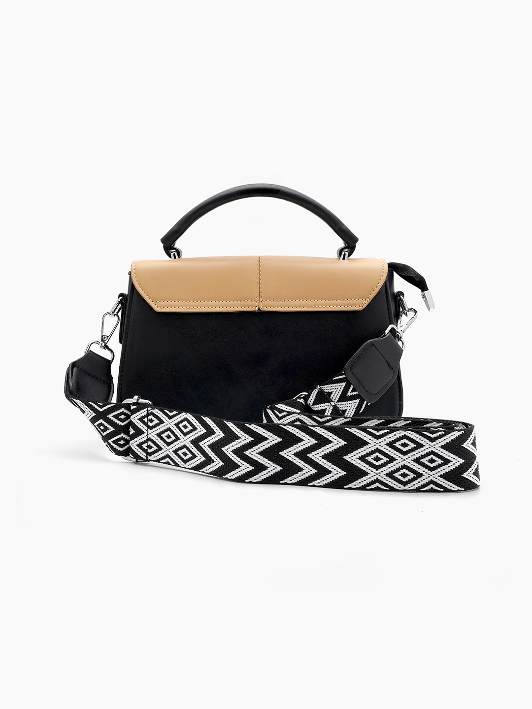 Novira Caremal - Black Leather Sling Bag - Swashaa