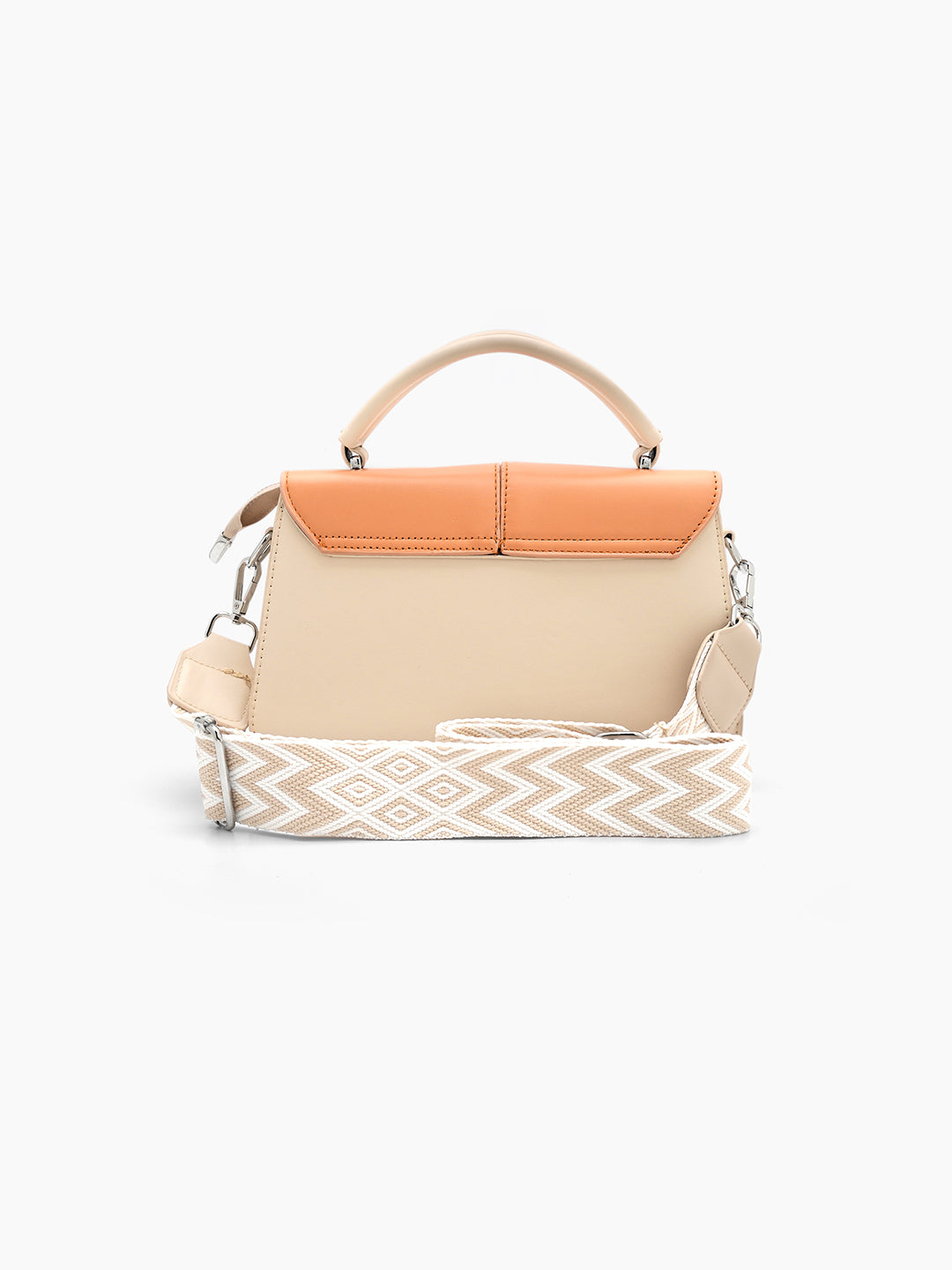 Novira Coral - Beige Leather Sling Bag - Swashaa