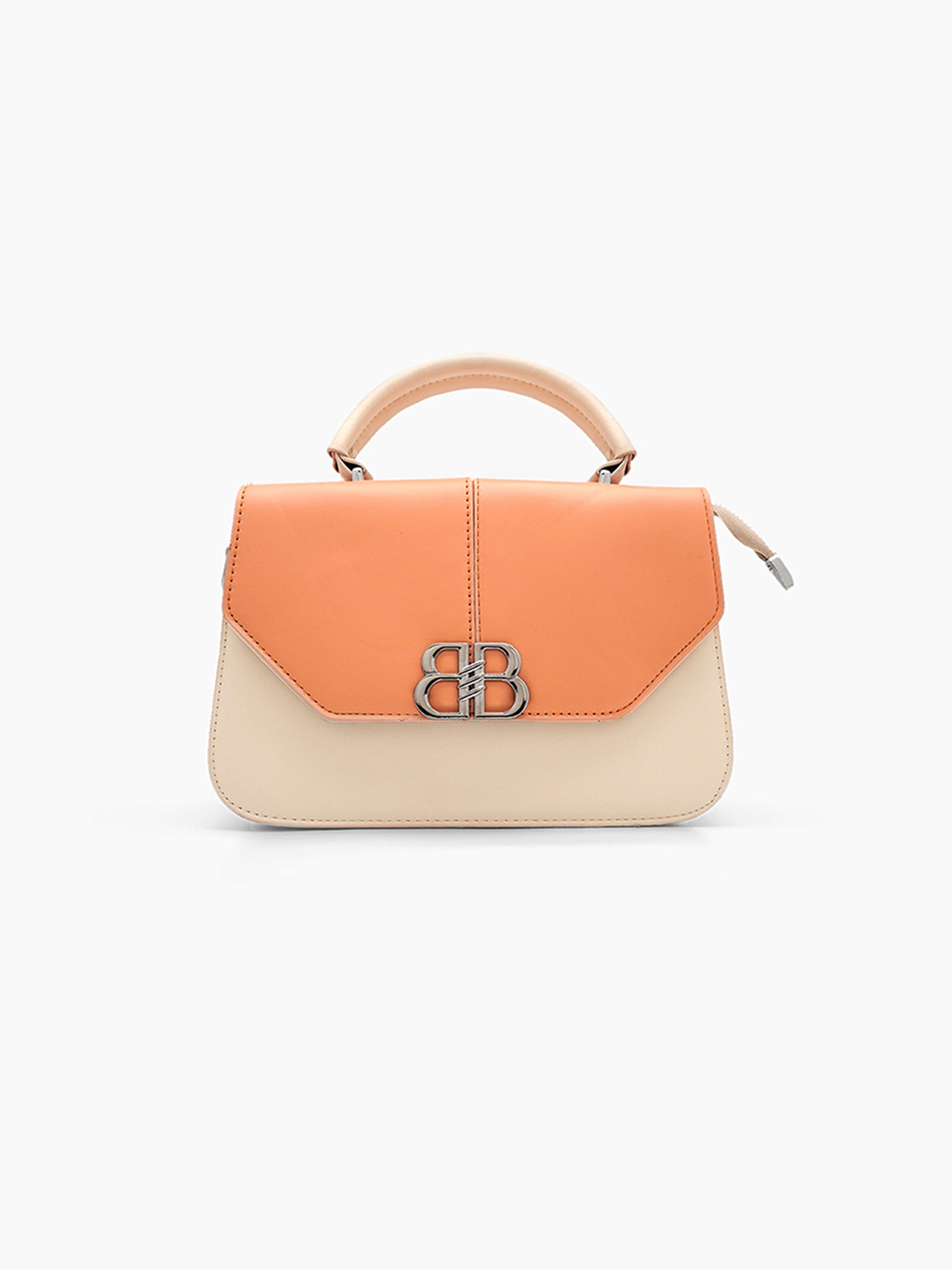 Novira Coral - Beige Leather Sling Bag - Swashaa